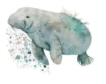 Bügelbild - Plott - Manatee - 11,7cm x 15cm