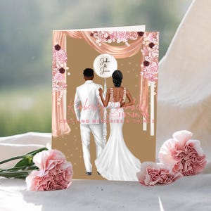 African American Wedding Cards, Beautiful Bride and Bridesmaids Card, Bridal Shower Cards, Black Expressions