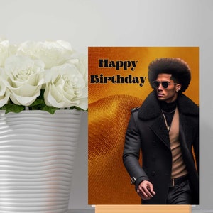 Cumpleaños - Tarjetas de cumpleaños afroamericanas para él, tarjeta de hombre negro para papá, esposo, hermano, abuelo o novio, tarjeta de felicitación