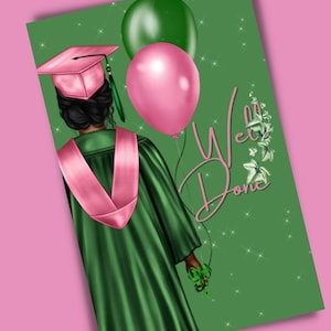 Biglietti di laurea rosa e verdi, biglietti afroamericani, biglietti della confraternita