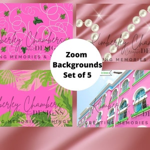 Pink & Green Zoom Backgrounds, video background, Virtual Background, Pearl Background #2, Desktop Wallpaper
