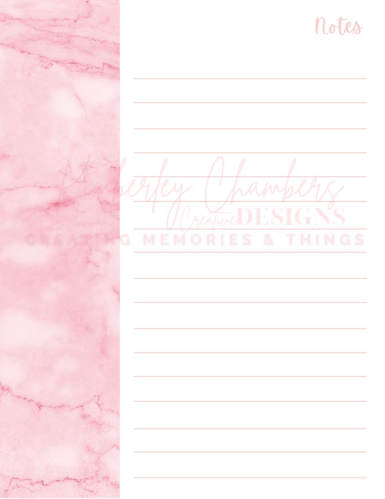 Editable Note Page Templates for Canva, Planner Template Canva ...