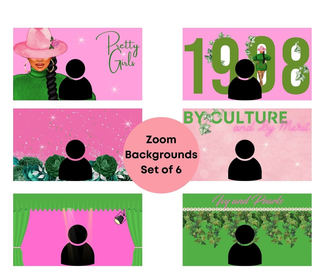 Pink & Green Zoom Backgrounds, Video Background, Virtual Background