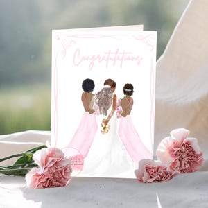 African American Wedding Cards, Beautiful Bride and Bridesmaids Card, Bridal Shower Cards, Black Expressions
