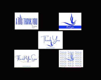 Blue and White Thank You Cards