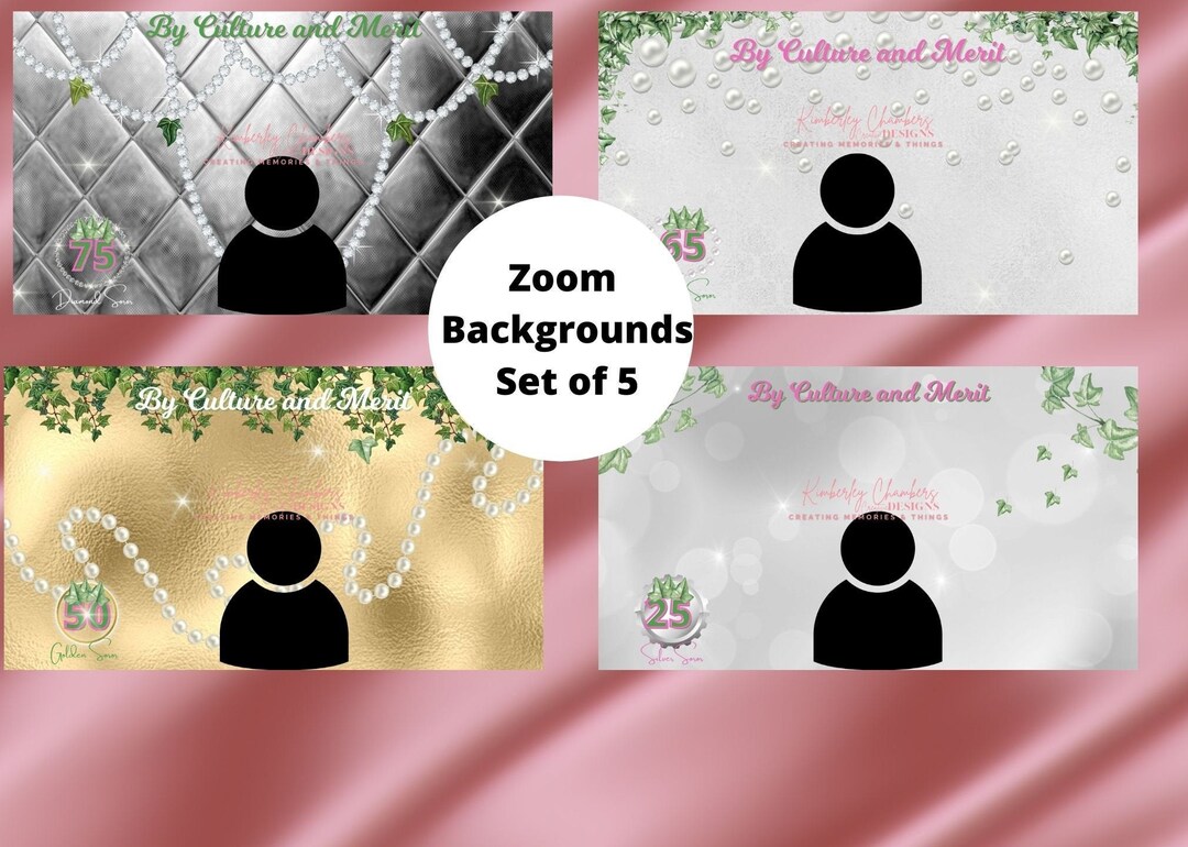 Pink & Green Zoom Backgrounds, Diamond Silver, Pearl and Golden Video