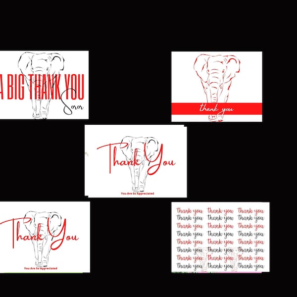 Thank You Cards - Red and White Notecards, Thank You Cards, Occasion, African American Cards, Black Expressions