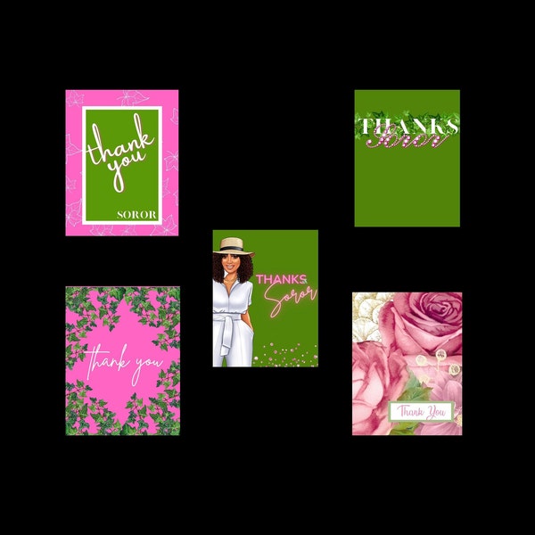 Tarjetas de agradecimiento n.° 1, tarjetas rosas y verdes, tarjeta de agradecimiento, cualquier ocasión, tarjetas afroamericanas, expresiones negras