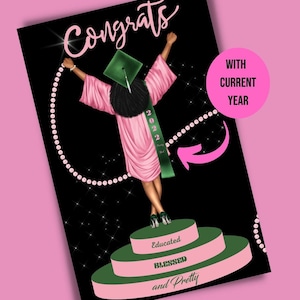 Biglietti di laurea rosa e verdi, biglietti afroamericani, biglietti della confraternita