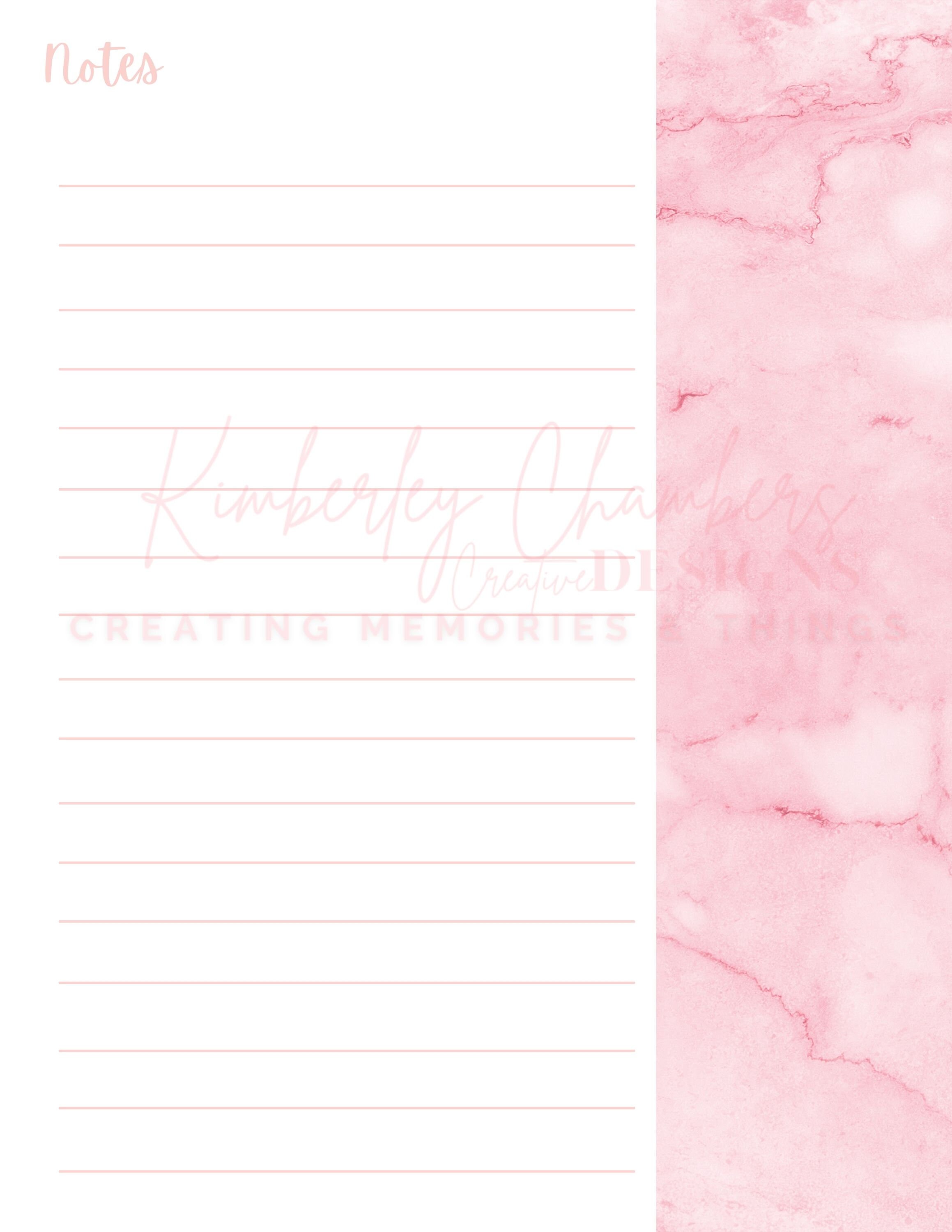 Editable Note Page Templates for Canva Planner Template Etsy