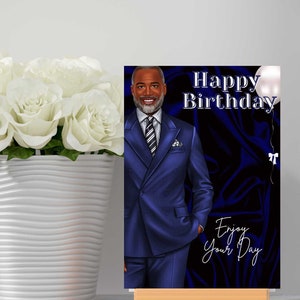 Cumpleaños - Tarjetas de cumpleaños afroamericanas para él, tarjeta de hombre negro para papá, esposo, hermano, abuelo o novio, tarjeta de felicitación