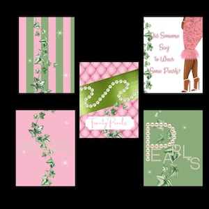 Pearl Package - Pink and Green Notecards, Birthday Cards, Any Occasion, African American Cards, Black Expressions