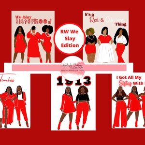 We Slay: Red and White Notecards, Happy Deltaversary Cards,  African American Cards, Black Expressions, Greeting Card