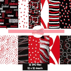 Digital Paper - Instant Download - Beautiful Crimson and Cream v3 Wallpaper
