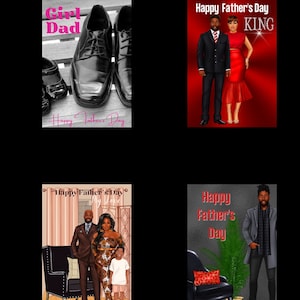 5 - Tarjetas del Día del Padre Afroamericano, Tarjeta del Día del Padre Negro, Tarjeta del Día del Padre para papá, esposo, hermano, abuelo, novio