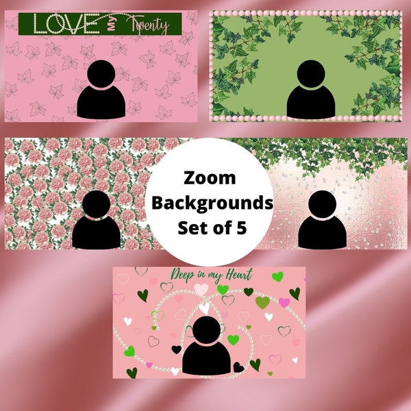 Pink & Green Zoom Backgrounds, video background, Virtual Background, Pearl Background #7, Desktop Wallpaper