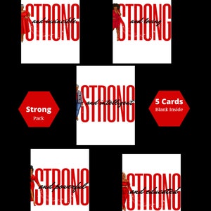 Strong Package - Red and White Notecards, Birthday Cards, Occasion, African American Cards, Black Expressions
