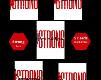 Strong Package - Red and White Notecards, Birthday Cards, Occasion, African American Cards, Black Expressions