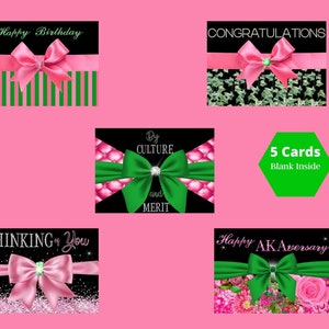 Mix Package - Pink and Green Notecards, AKAversary, Birthday, Thank You and others