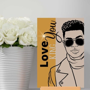 Birthday - African American Birthday Day Cards for Him, Black Man card for dad, husband, brother, grandfather or boyfriend, Greeting Card