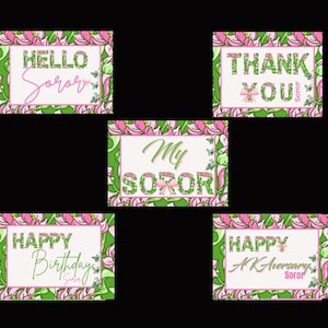 Lily Package - Pink and Green Notecards, AKAversary, Birthday, Thank You and others