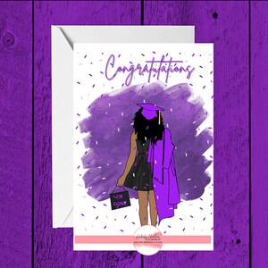 Prachtige paarse afstudeerkaarten, Afro-Amerikaans, I'm Done Card