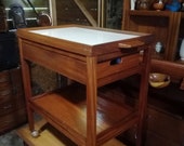 gorgeous vintage teak serving trolley