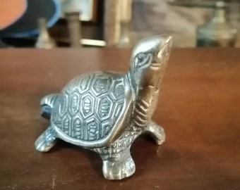 Little vintage brass turtle