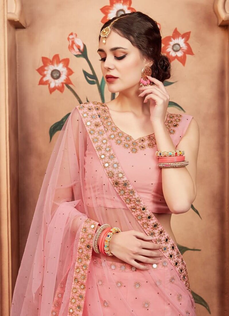 Inspired Readymade stitched bridal peach LEHENGA choli ghagra Etsy