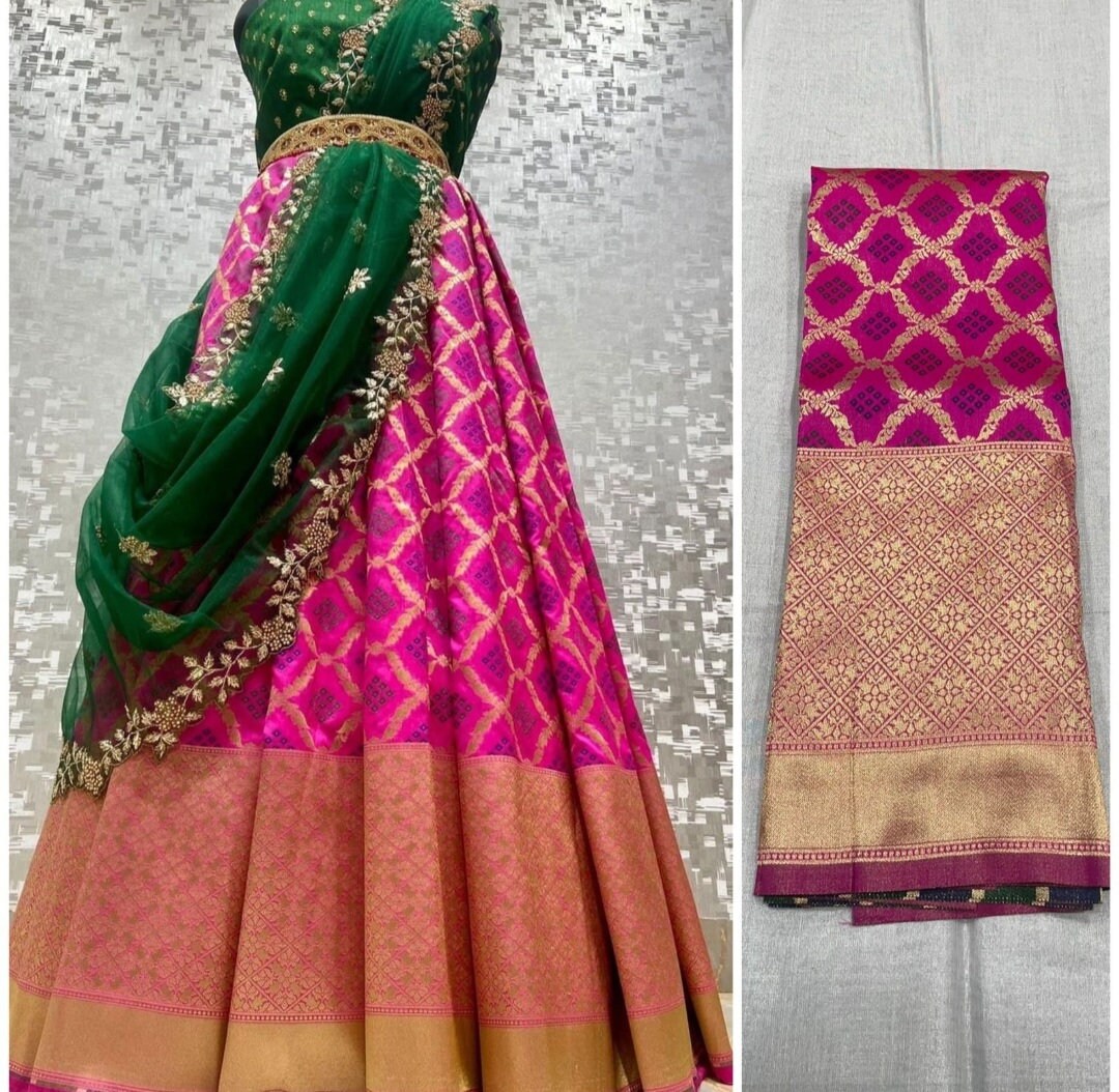Half Saree South Indian Langa Voni Bandini Style Ethnic Wear - Etsy UK Half Saree South Indian Langa Voni Bandini Style Ethnic Wear - Etsy UK