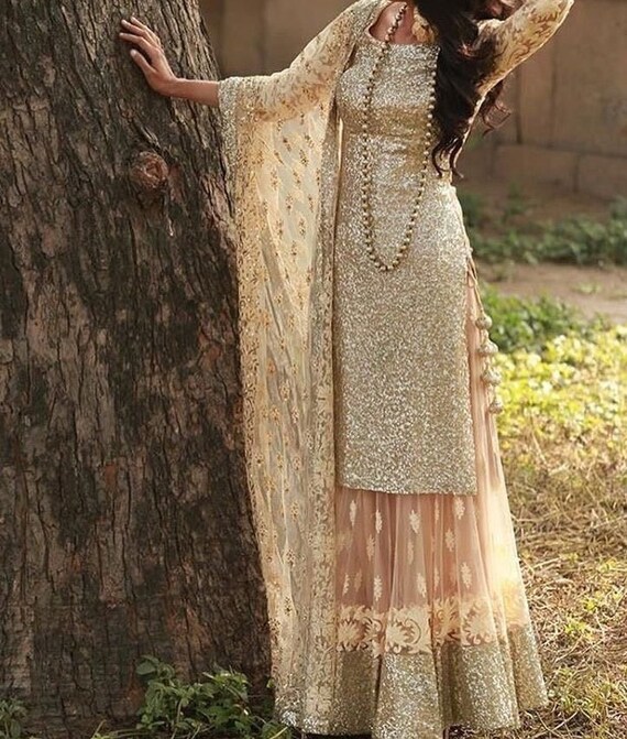 long kurti with skirt party wear