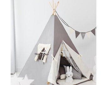 Ein Tipi Zelt für ein Baby Himmel Beige-Set von