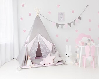 Ein Zelt Tipi für Baby powder pink Princess-set