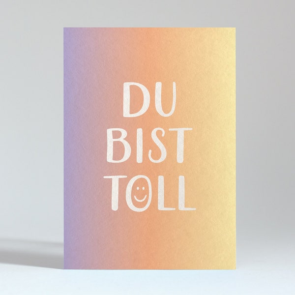 Postkarte "Du bist toll - Typo"