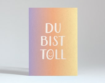 Postkarte "Du bist toll - Typo"