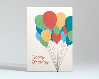 Postkarte "Happy Birthday - Ballons"