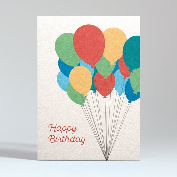 Postkarte "Happy Birthday - Ballons"