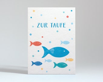 Postkarte "Zur Taufe - Fische"