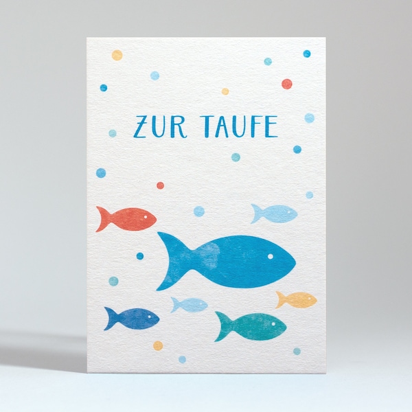 Postkarte "Zur Taufe - Fische"