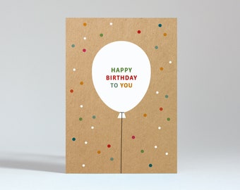 Postkarte "Happy Birthday - Ballon"