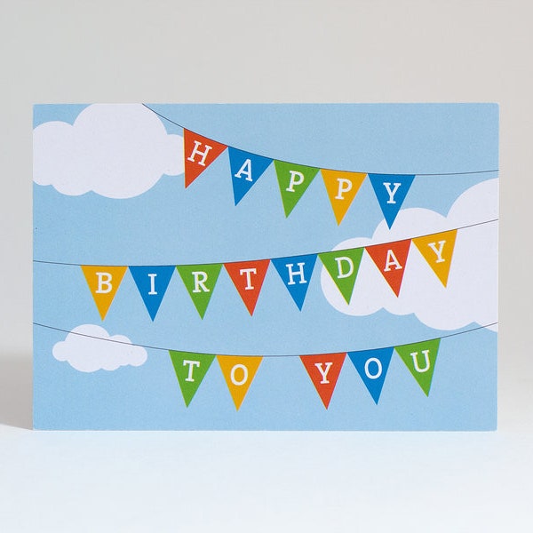 Postkarte "Happy Birthday - Wimpel"