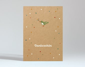 Postkarte "Vogel – Dankeschön"