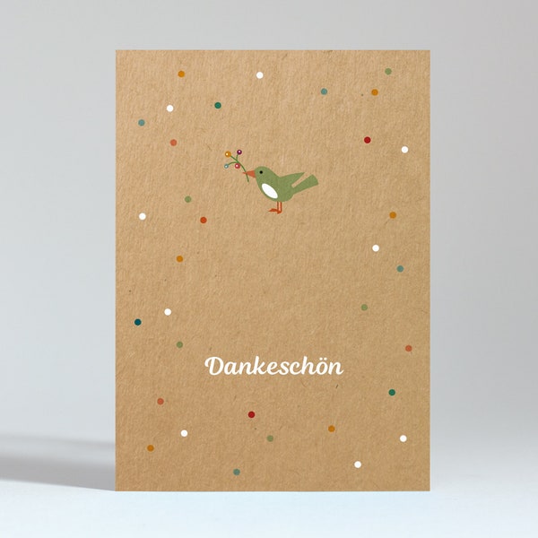 Postkarte "Vogel – Dankeschön"