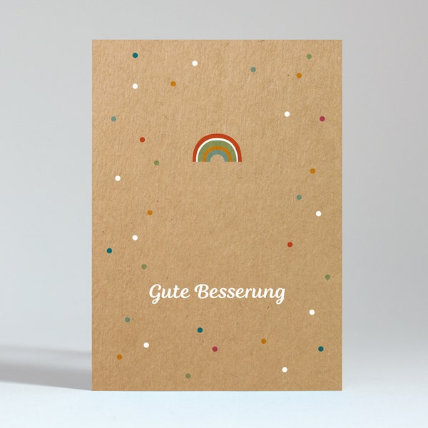 Postkarte "Regenbogen – Gute Besserung"