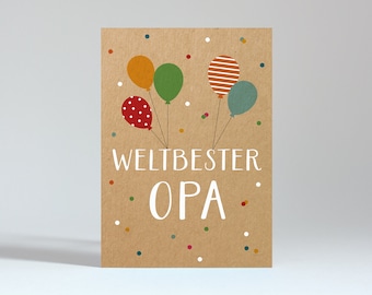 Postkarte "Weltbester Opa"