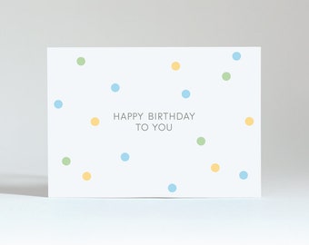 Postkarte "Happy Birthday - Punkte"