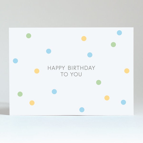 Postkarte "Happy Birthday - Punkte"