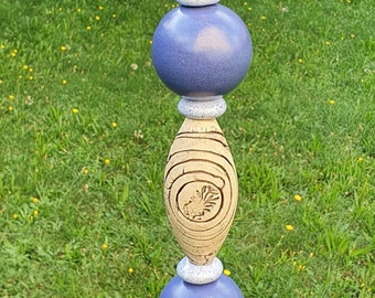 Garden stele garden ceramics bed plug ceramic stele in blue natural