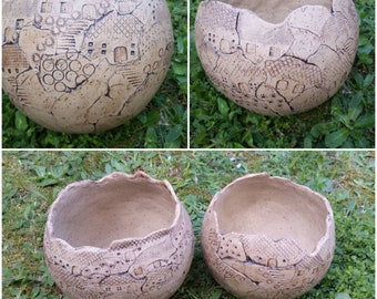 Garden ceramic planter ceramic ceramic pot unique, plant bowl handmade