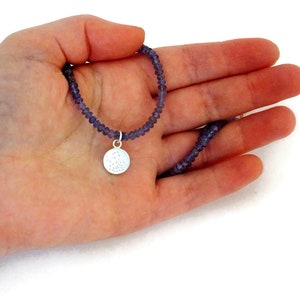 Necklace ladies blue stone tanzanite chain with silver pendant goldsmiths jewelry chain pendant jewelry hammered gifts confirmation image 5
